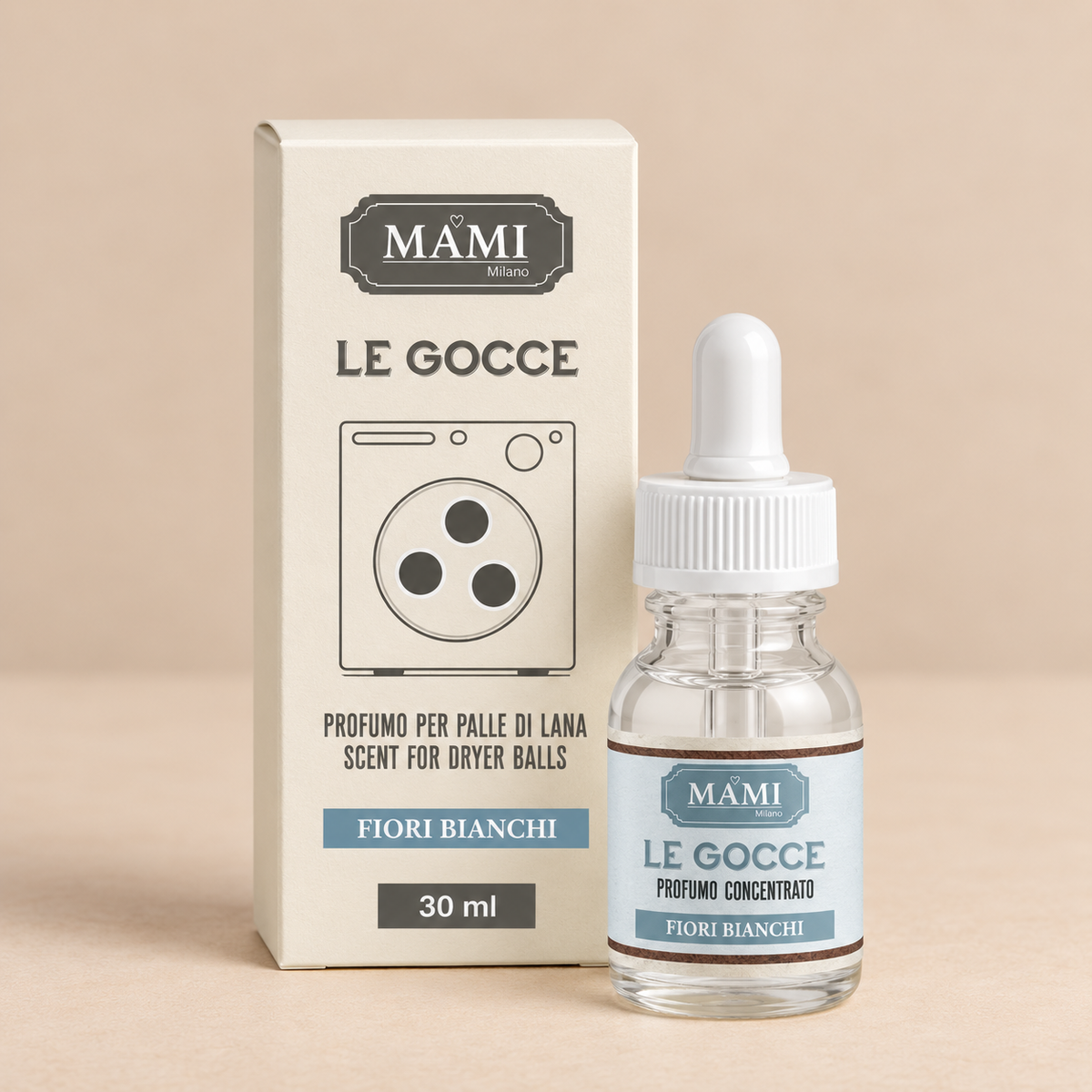 Gocce Asciugatrice Mami Milano Fiori Bianchi 30 ml in Vetro