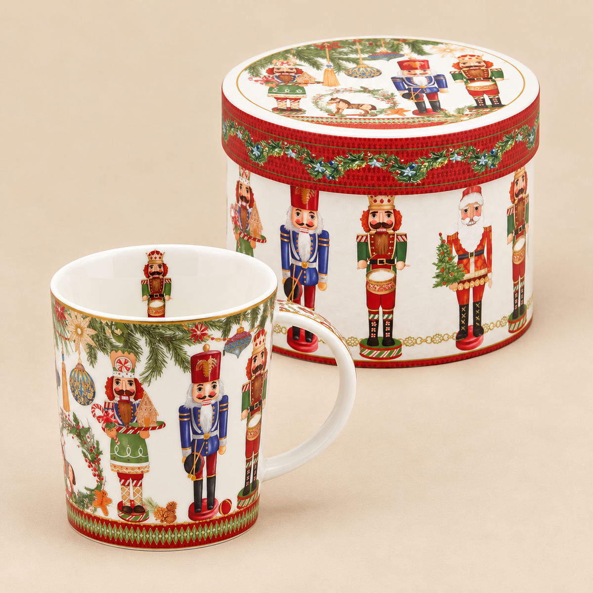 Tazza Mug Natalizia EDG Schiaccianoci e Babbo Natale – 350 ml H 9,5 cm