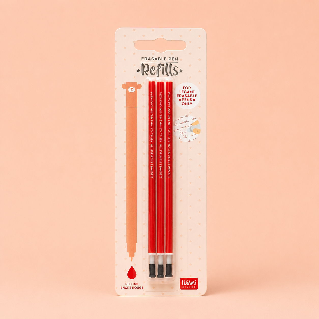 Refill per Penna Gel Cancellabile Rosso - Legami