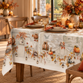 Tovaglia PERSEFONE in Panama 100% 150x220cm Cotone con Stampa Digitale Autunnale – Made in Italy