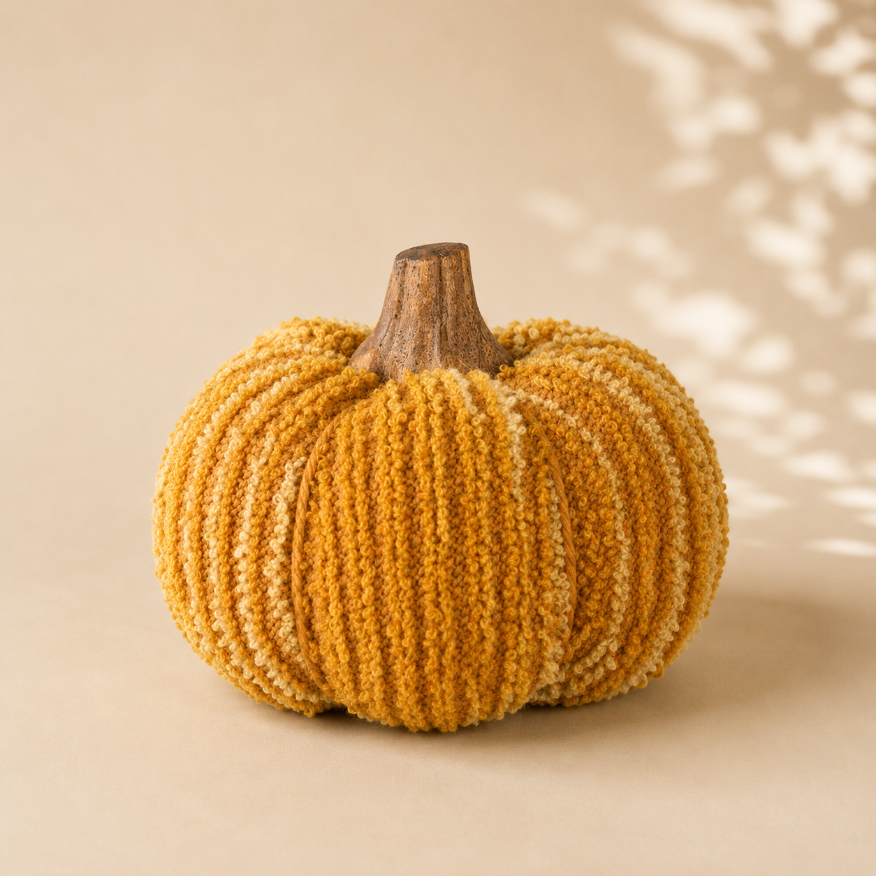 Zucca Decorativa in Tessuto – Ø 12 x H 10 cm