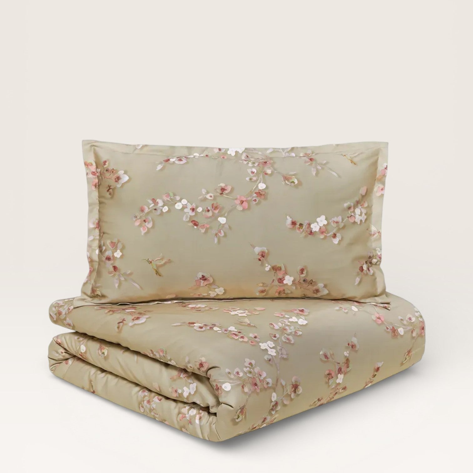 Parure copripiumino Bloom Almond Beige Copripiumino