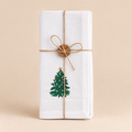Set 4 Tovaglioli Natalizi in Cotone bianchi con Ricamo Albero 40 x 40 cm (Copia)