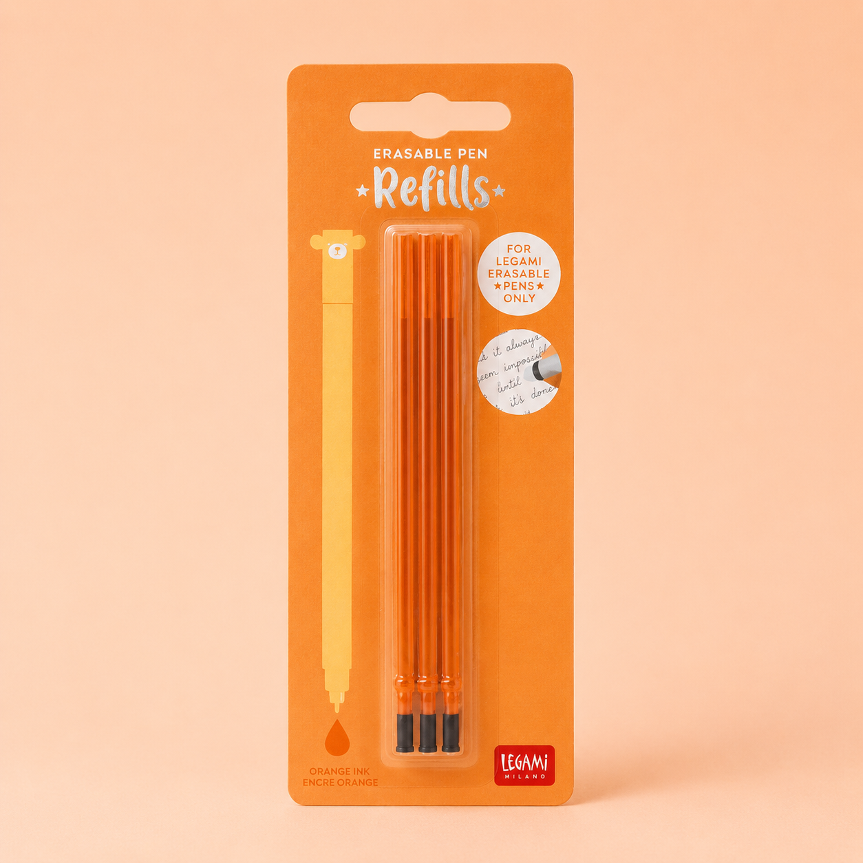 Refill per Penna Gel Cancellabile – Arancione di Legami