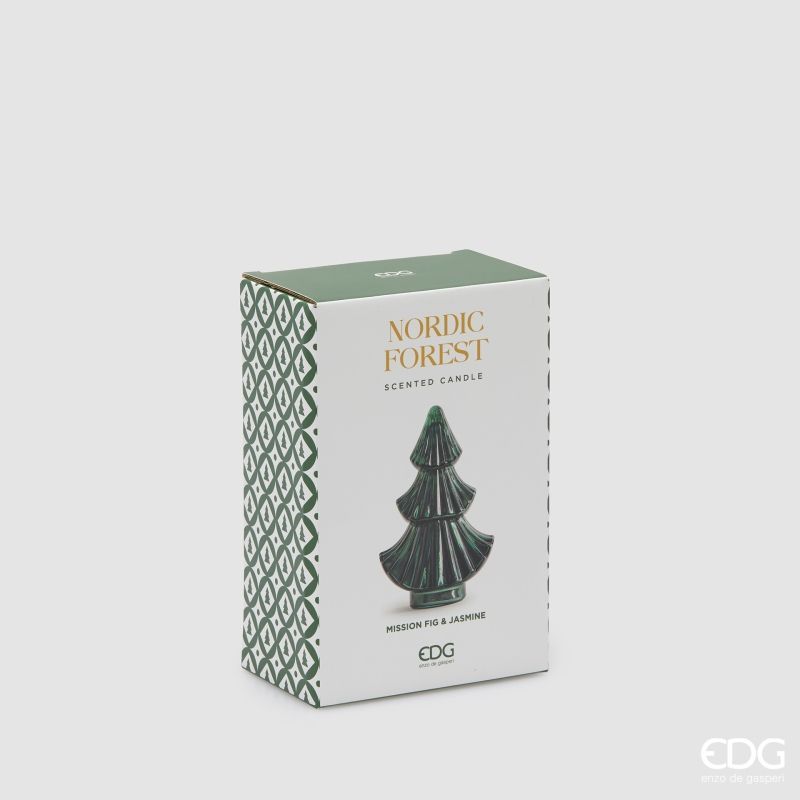 Candela Natalizia Profumata "Nordic Forest" a Forma di Albero verde