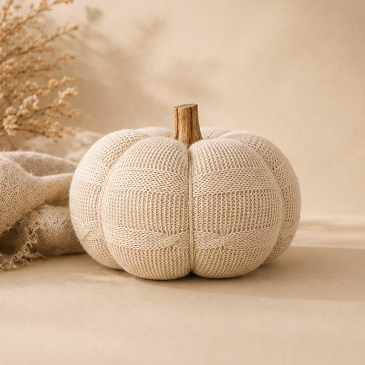 Zucca Decorativa in Tessuto – Ø 15 x H 12 cm