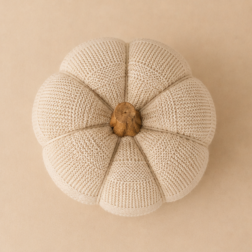 Zucca Decorativa in Tessuto – Ø 15 x H 12 cm
