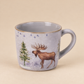 Tazza Invernale in Ceramica con Alce e Paesaggio Innevato