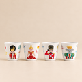 Set 4 Bicchierini Schiaccianoci in Porcellana – Ø 6 x H 7 cm – Confezione Regalo