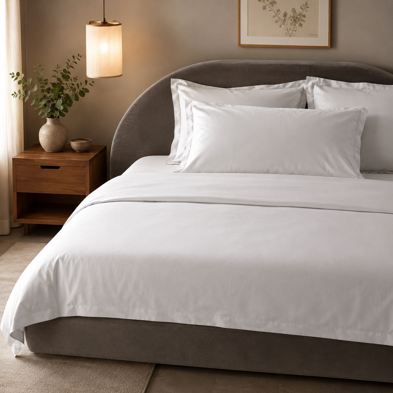 Coppia Copriguanciale Enne in Raso di Puro Cotone – 50 x 80 cm Bianco