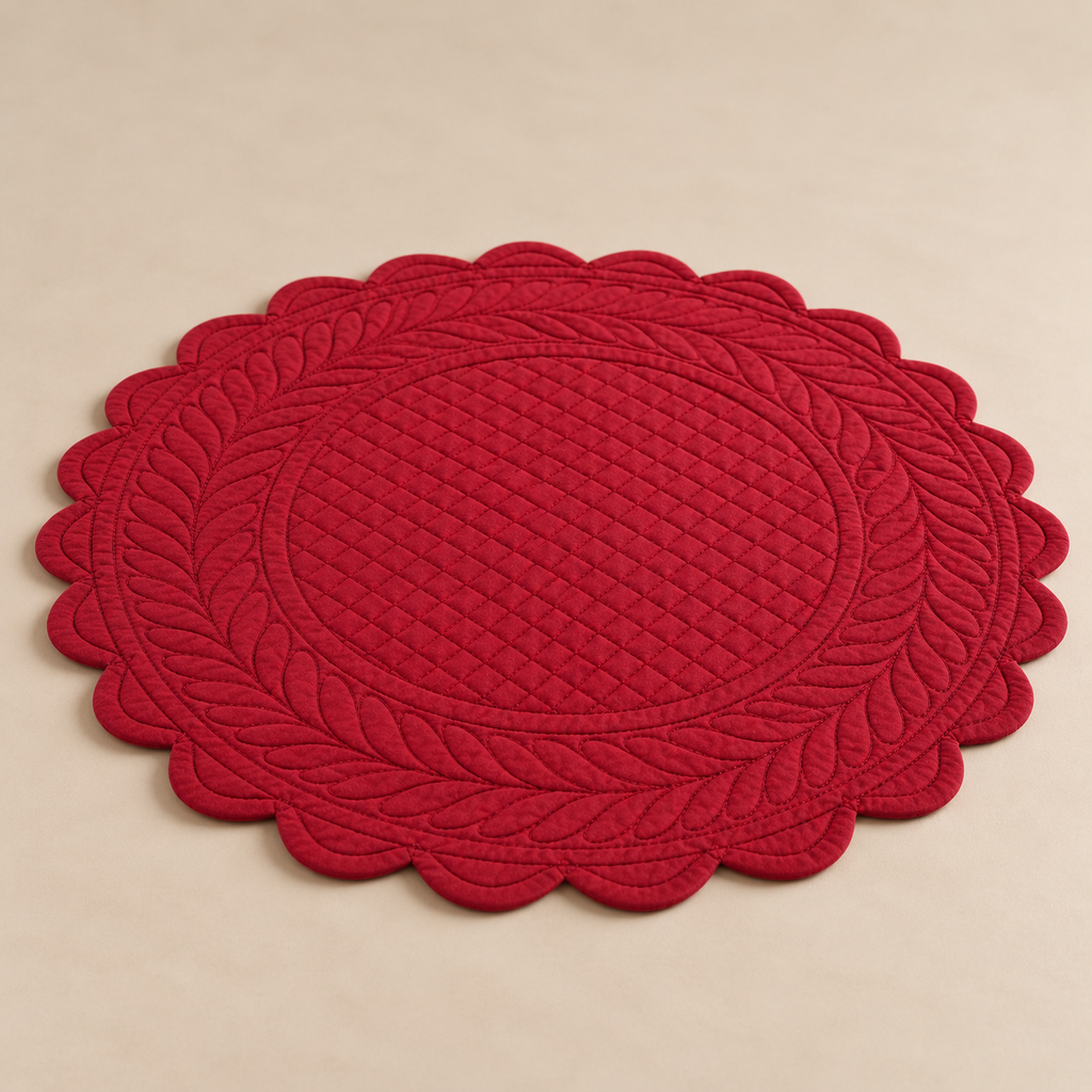 Tovaglietta Americana Tonda Rossa in Cotone 40 x 40 cm - Collezione Carmen