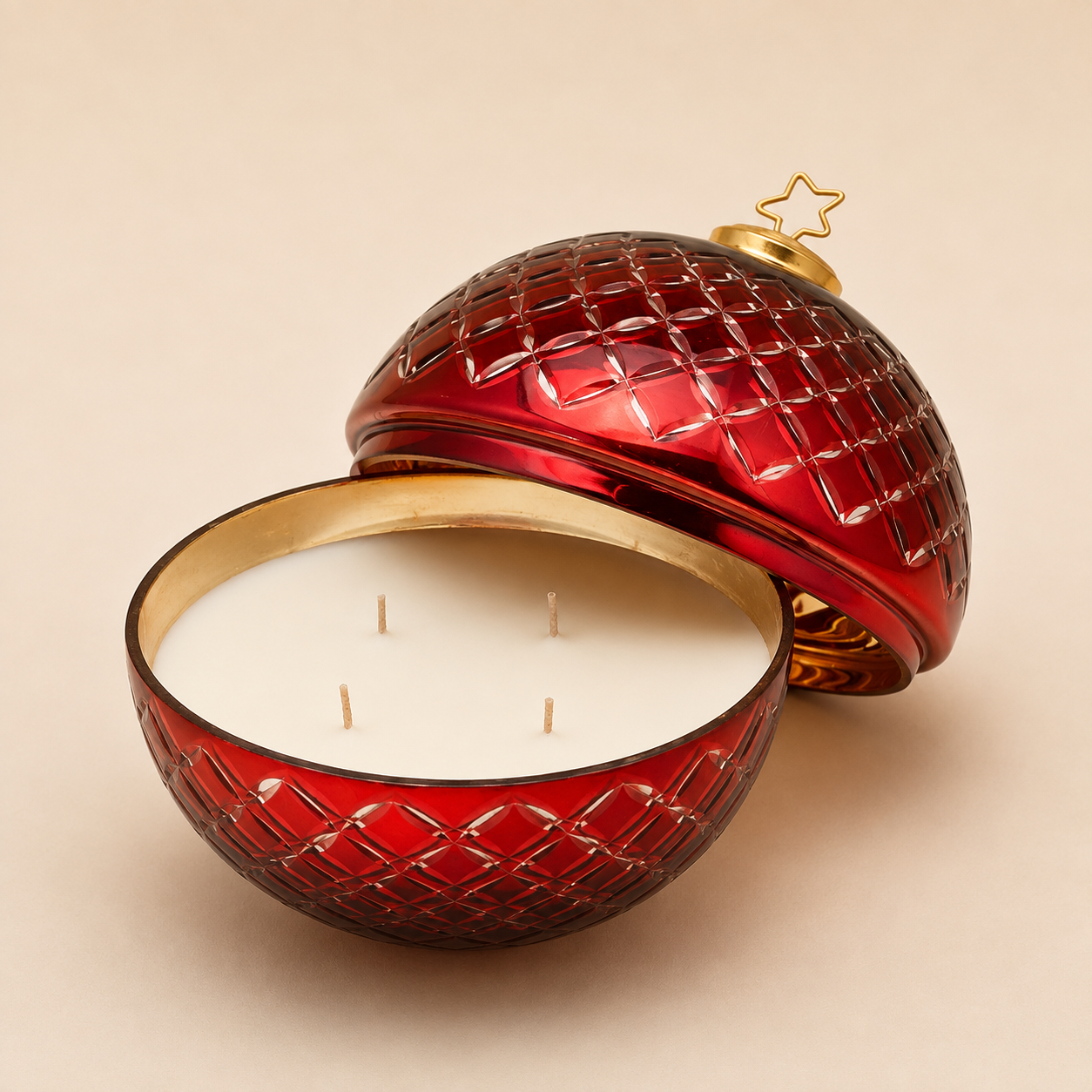 Candela Profumata Sfera "Rombi" con Stella EDG 18cm