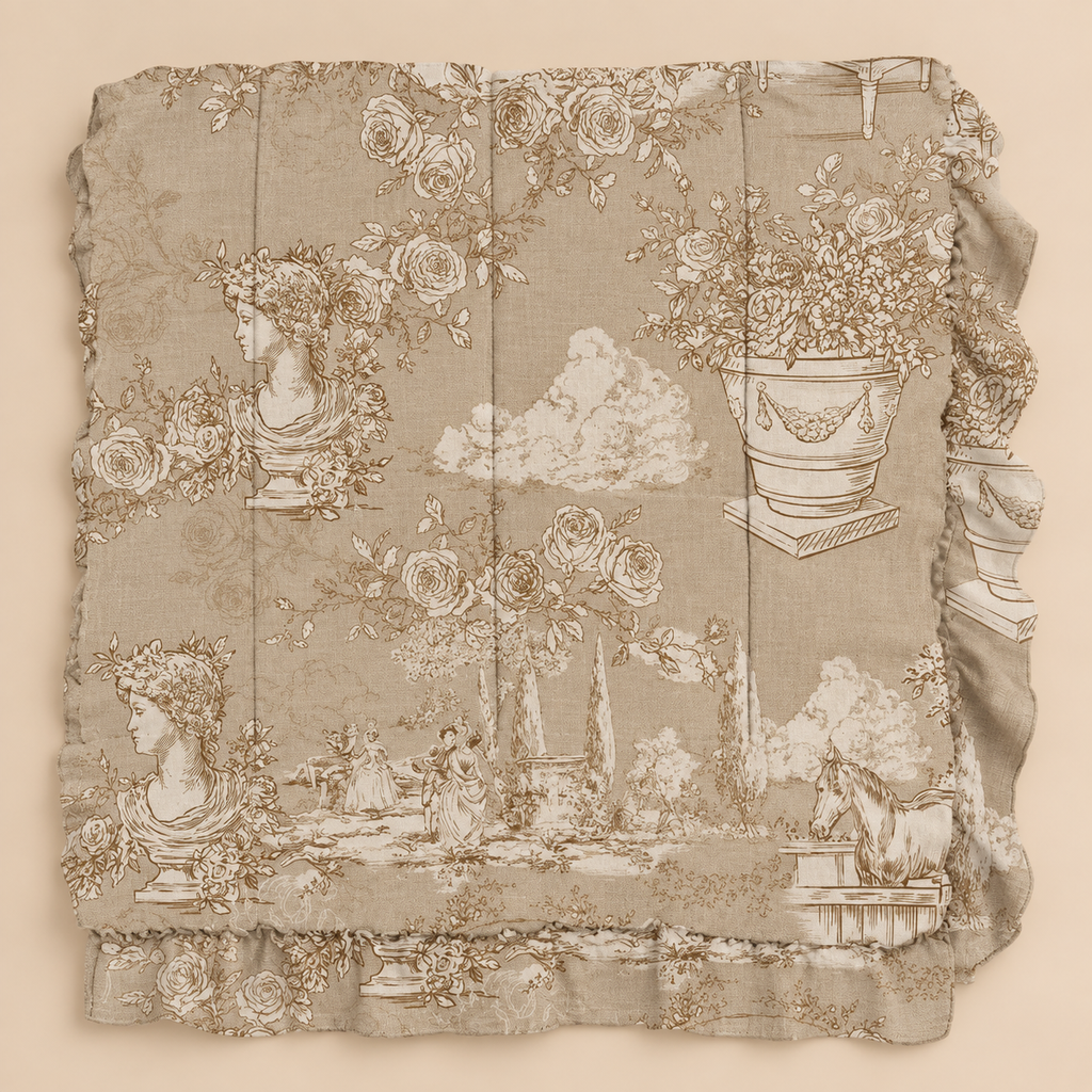 Trapunta Matrimoniale con Gala Toile du Borgo Beige 260 x 260 cm