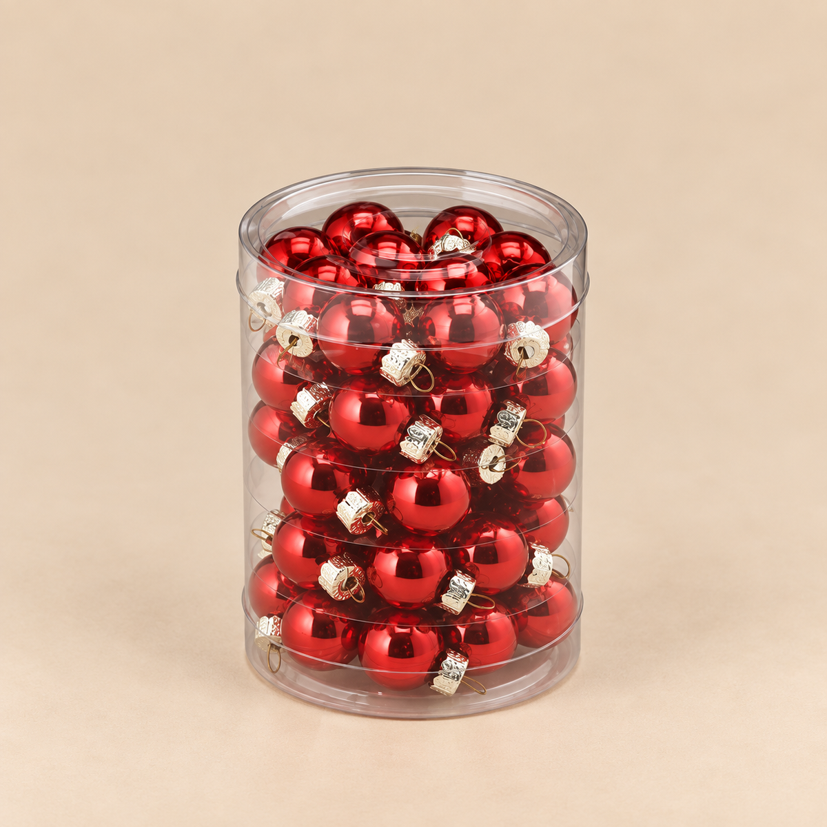 Set 50 Palline di Natale Rosse Ø 2 cm