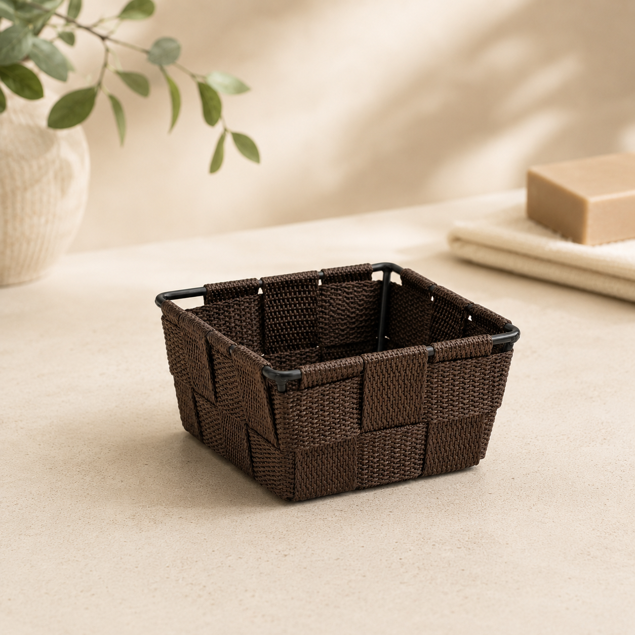 Cestino Kela Alvaro Marrone – 14 x 14 x H 6 cm