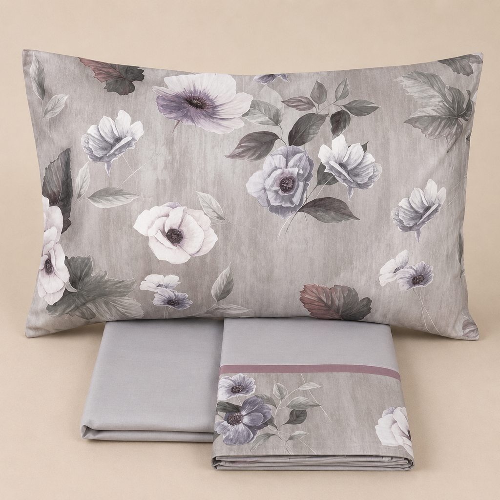 Completo Letto Matrimoniale Velvet – Raso di Puro Cotone 300 TC