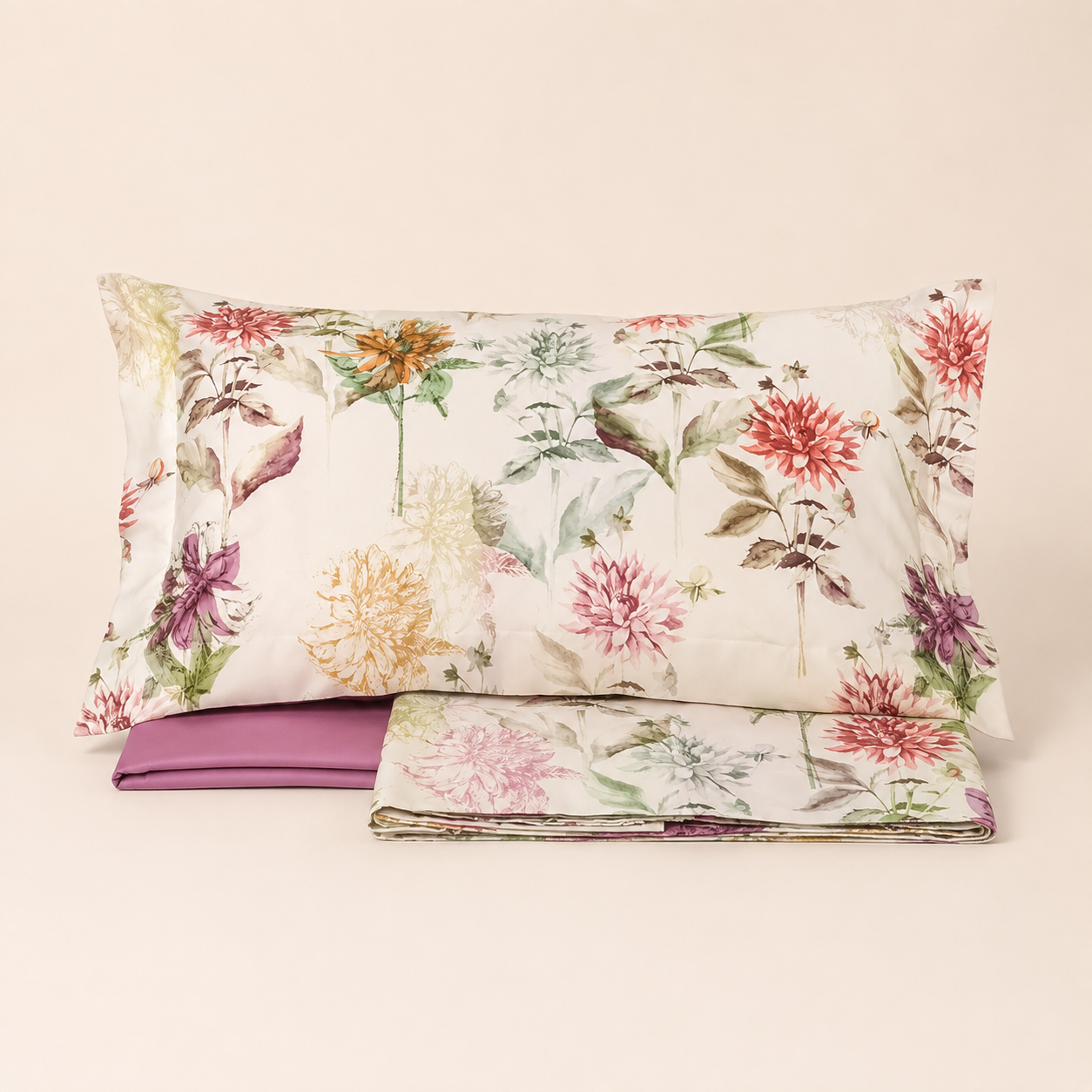 Completo Lenzuola Matrimoniale Tessitura Randi – Percalle di Cotone 200 TC  "Destiny blush"