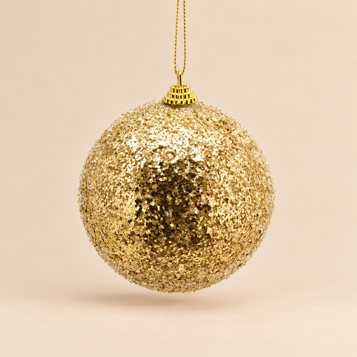 Sfera di Natale EDG in PVC Oro Glitterato – Ø 8 cm