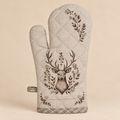 Guanto da Forno Natalizio Winter Woodland Double Face con Cervo Beige 18 x 30 cm in Cotone
