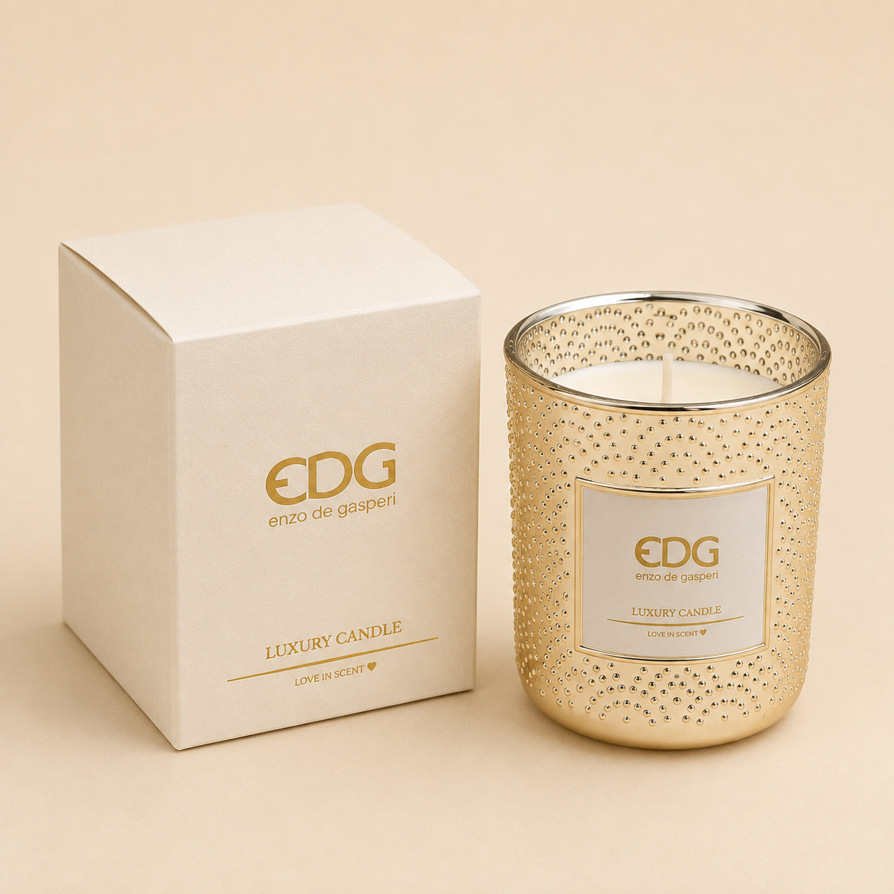 Candela in Vetro Effetto Specchio con Decoro – EDG Enzo De Gasperi