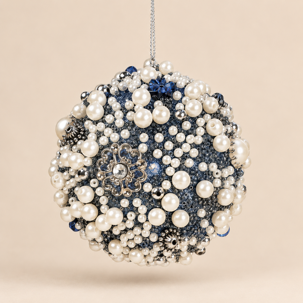 Sfera Gioiello con Perle e Cristalli Ø 10 cm