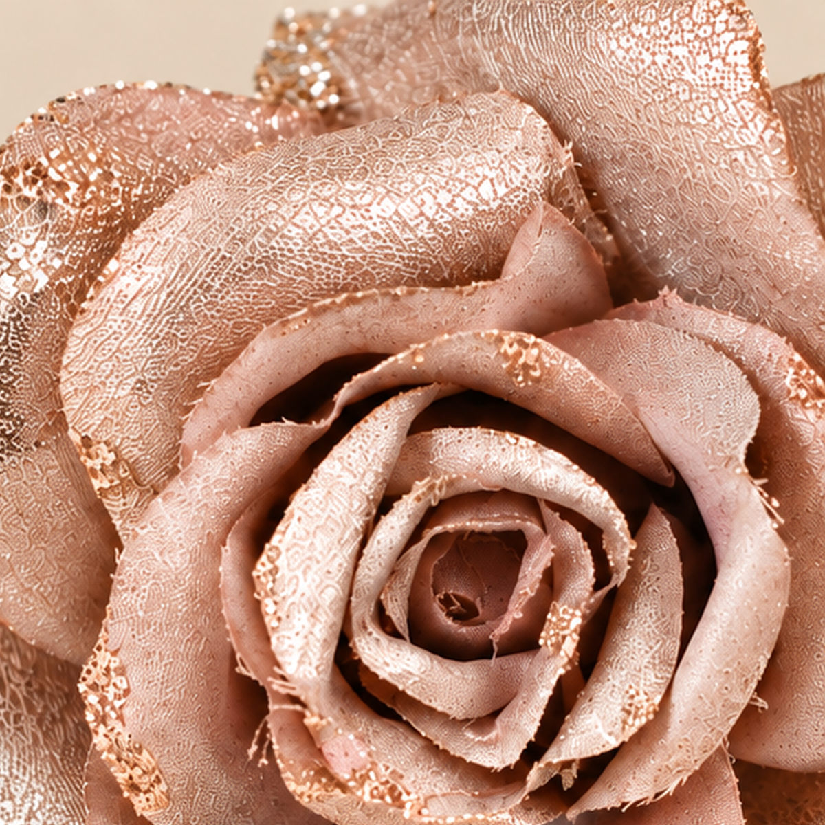 Rosa con Clip Cipria Antico con Glitter Ø18 cm