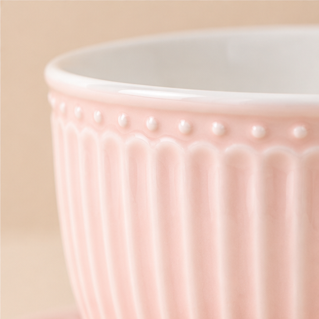 Tazza con piattino Alice rosa