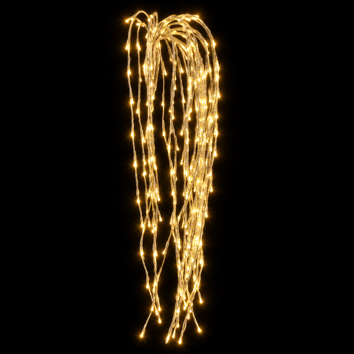 Cascata Luminosa 480 LED Bianco Caldo H120 cm con 32 Rami