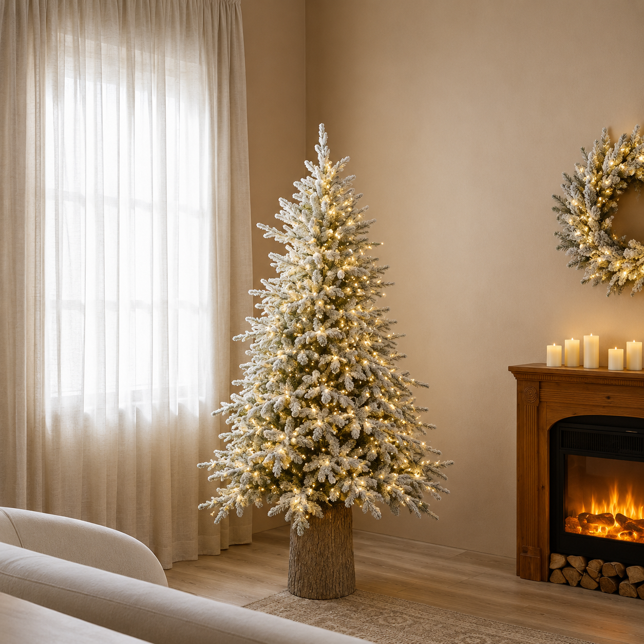 Albero di Natale innevato Cortina EDG 2026 con 1800mini LED h.180cm con BACCHETTA MAGICA