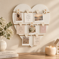 Portafoto Multiplo Cuore in Legno Bianco 33 x 34 cm