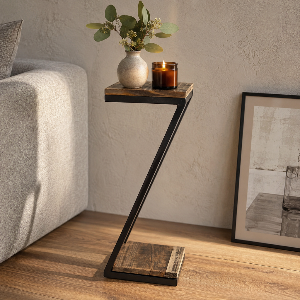 Alzata Decorativa in Legno e Ferro H.45 cm