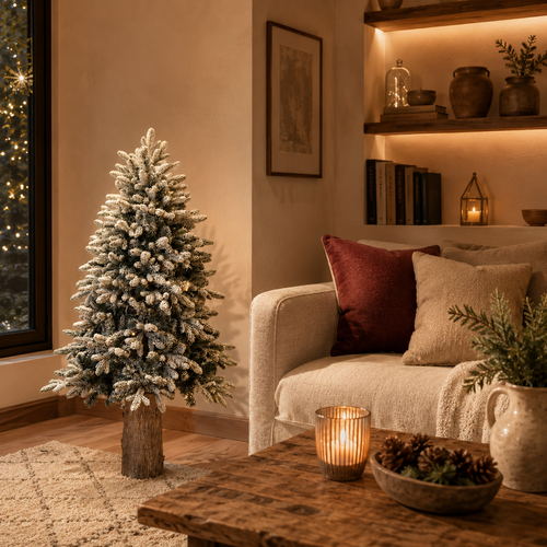 Albero di Natale innevato Merano EDG con 200 LED h.150cm