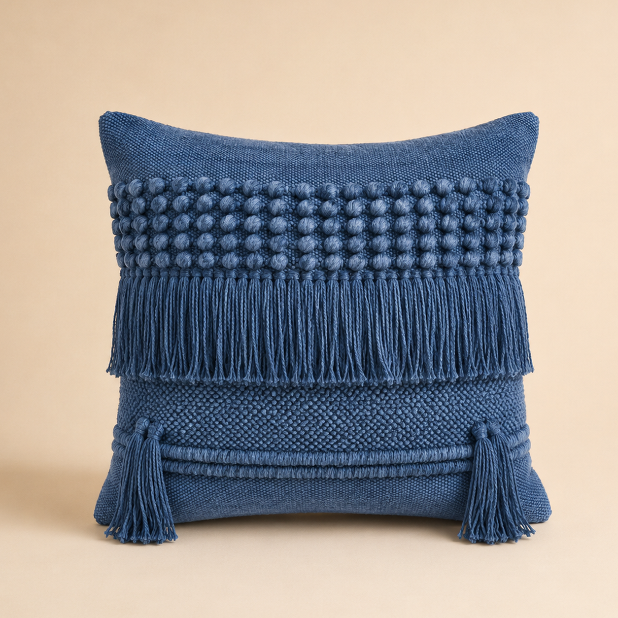 Cuscino franghe effetto wash