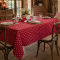 Tovaglia Nel Cuore delle Alpi 160x270cm Cuori bianchi
