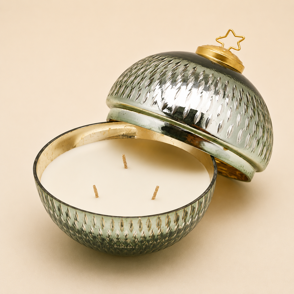 Candela Profumata Sfera "Gocce" con Stella EDG verde