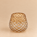 Portacandela Pigna Oro con Glitter Argento Ø 7,5cm