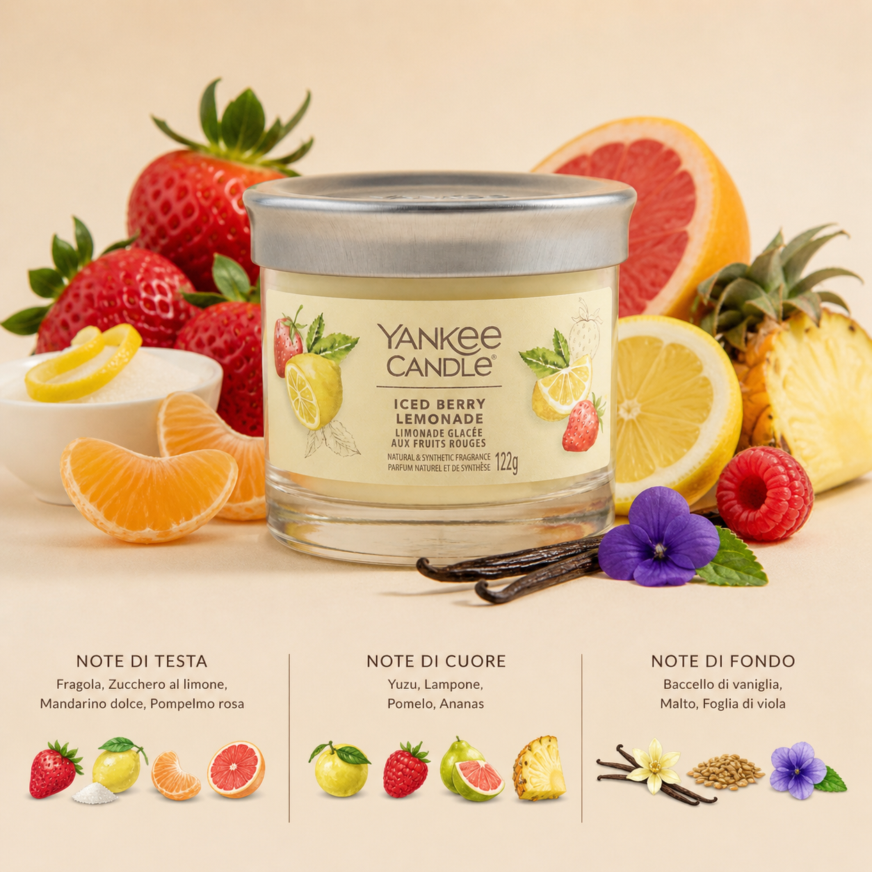 Yankee Candle candela tumbler  122gr Iced Berry Lemonade