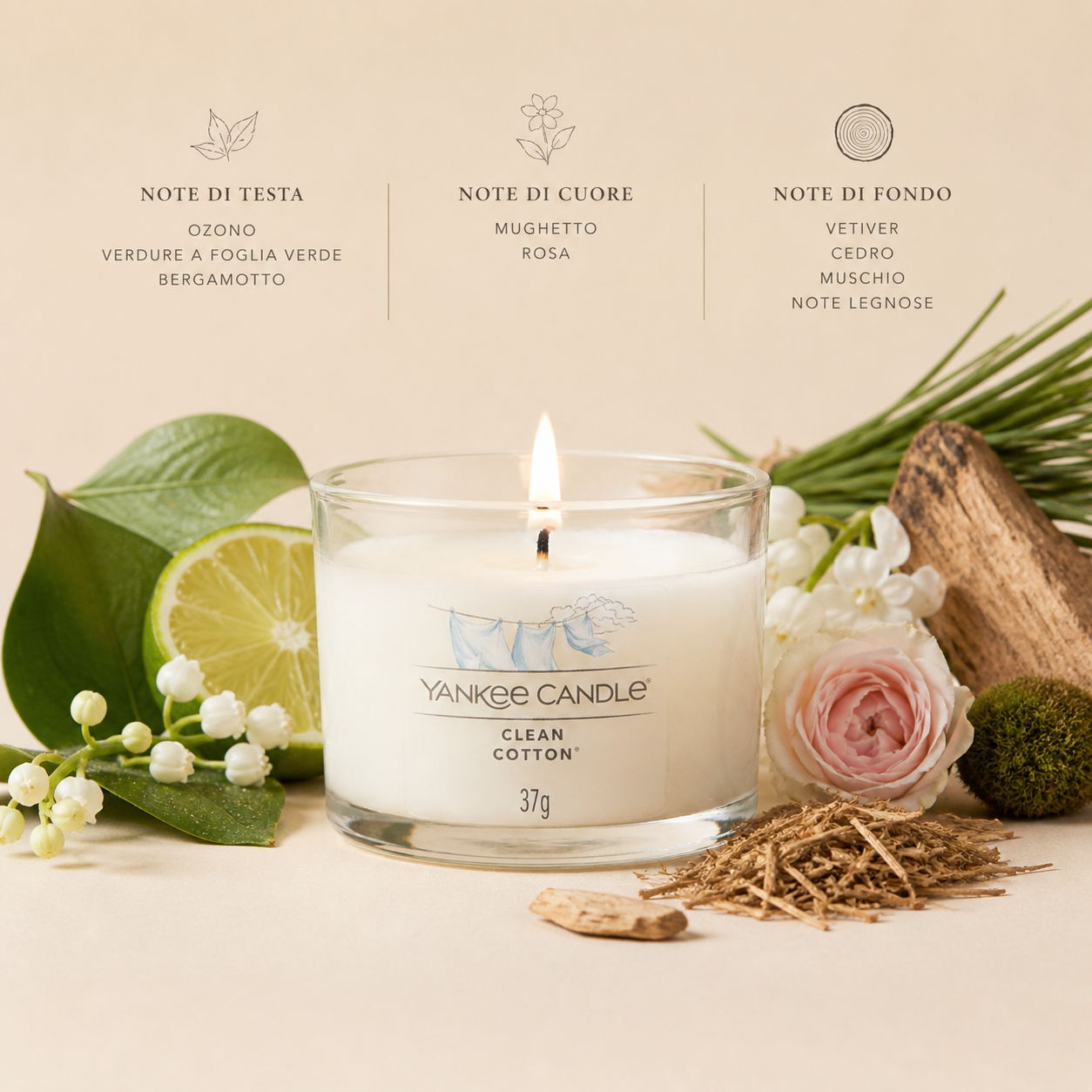 Yankee Candle candela mini Clean cotton
