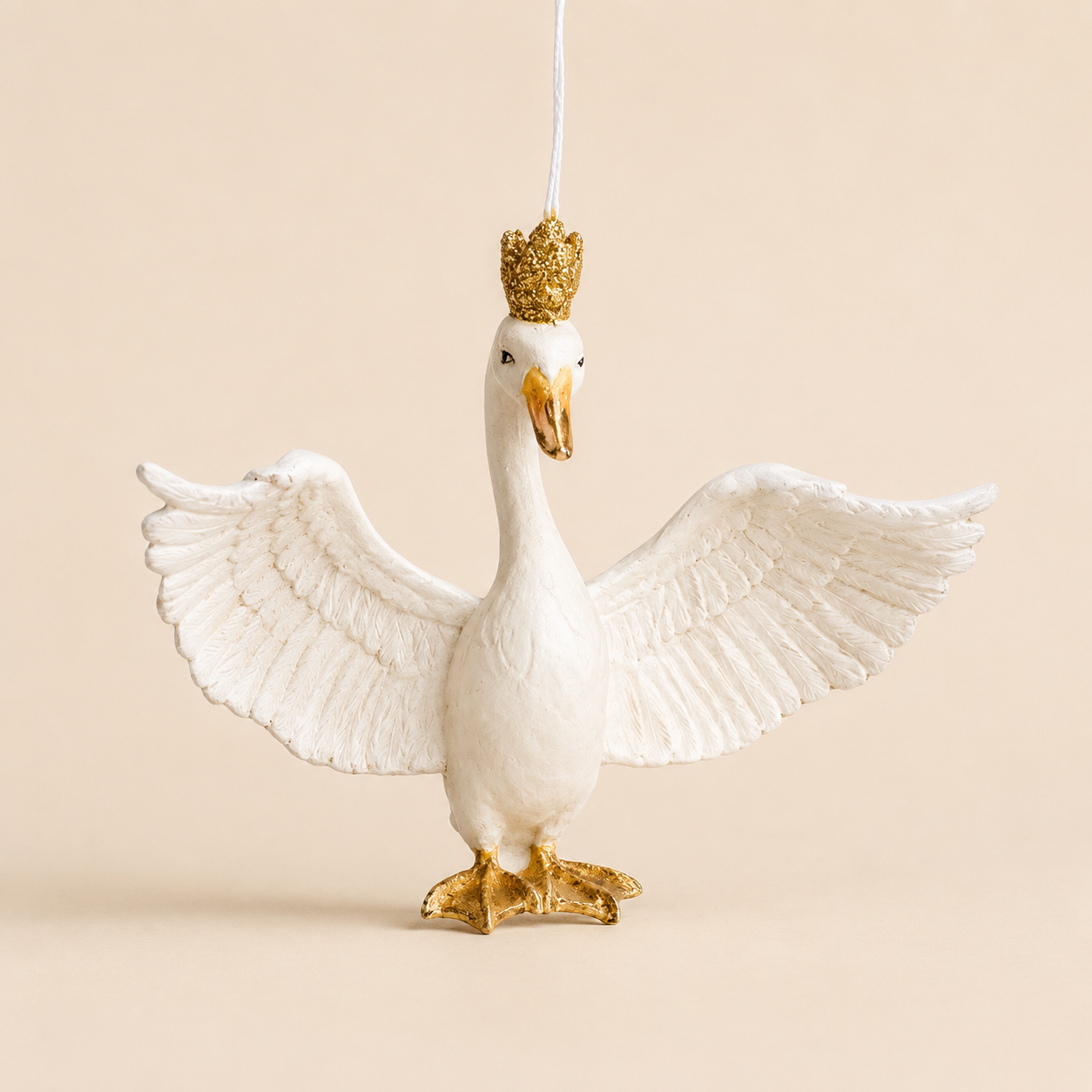 Cigno con Corona da Appendere – H 13 cm