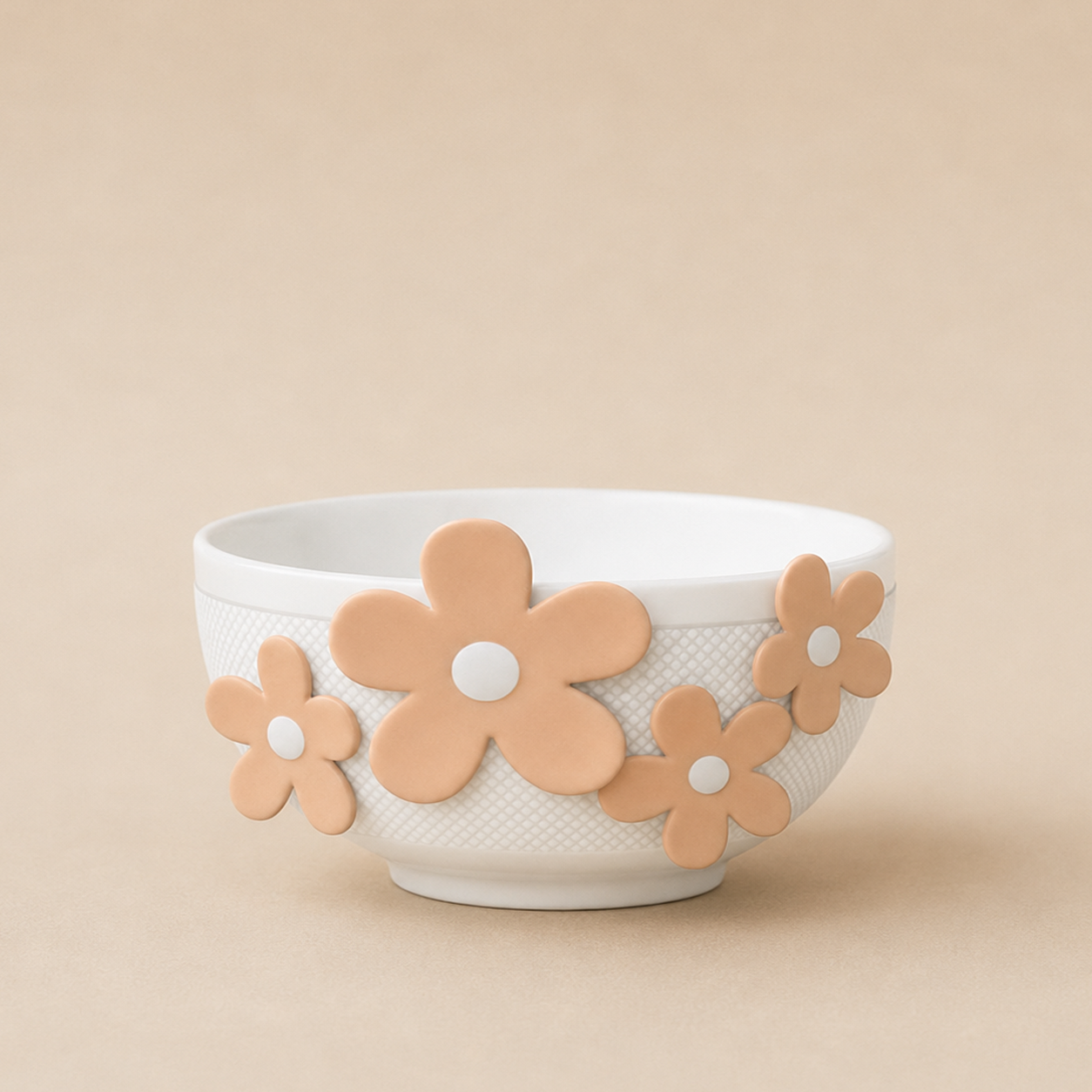 Ciotola Flower Glam bianco/cipria