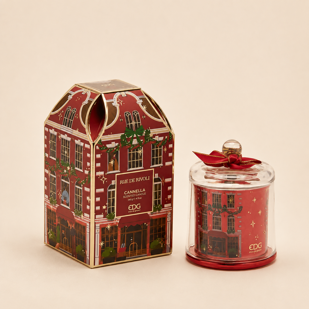 Candela natalizia "Rue de Rivoli" EDG – Fragranza Cannella