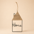 Decoro da appendere “Home” in metallo e corda