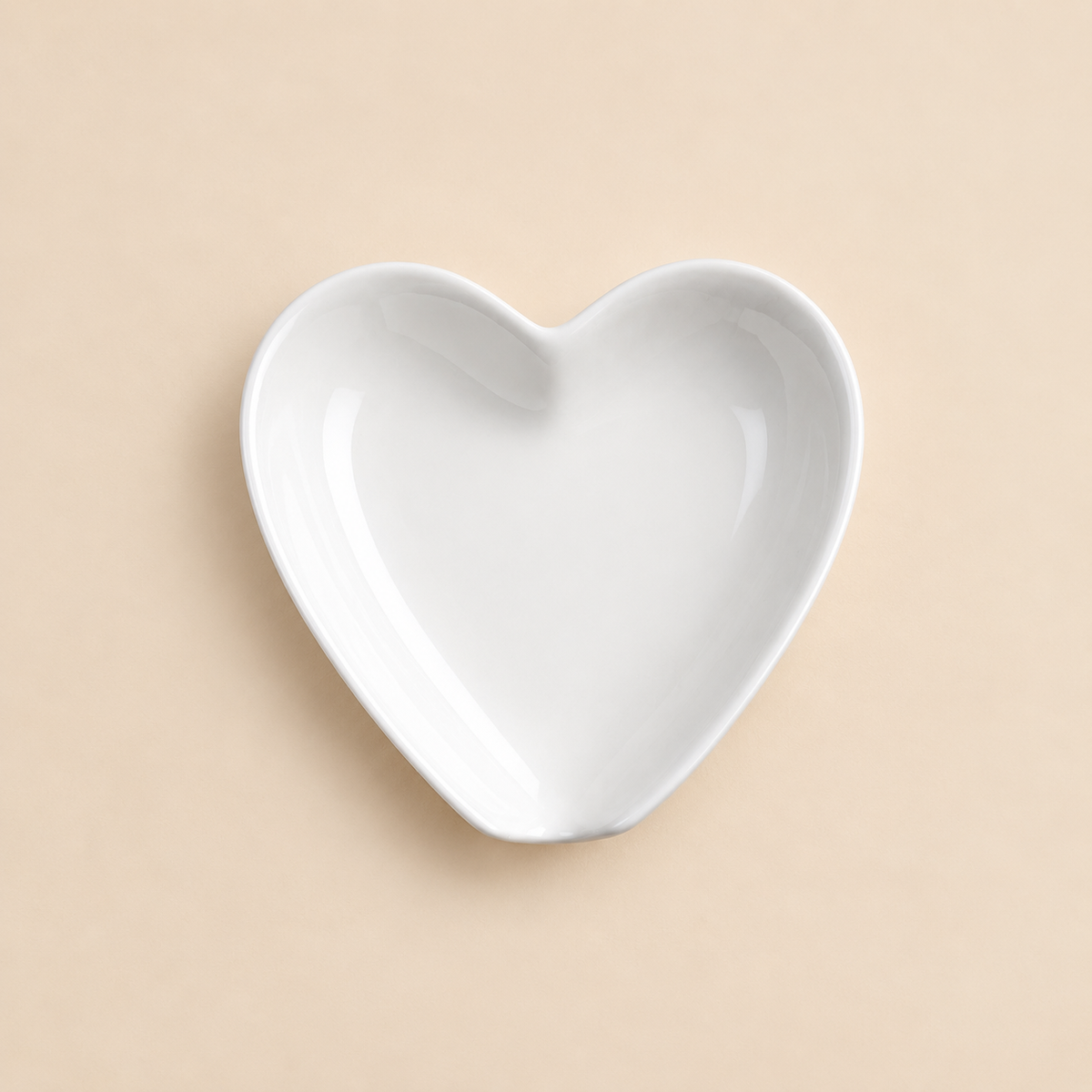 Poggiamestolo Cuore Bianco in Ceramica 11 x 10 cm