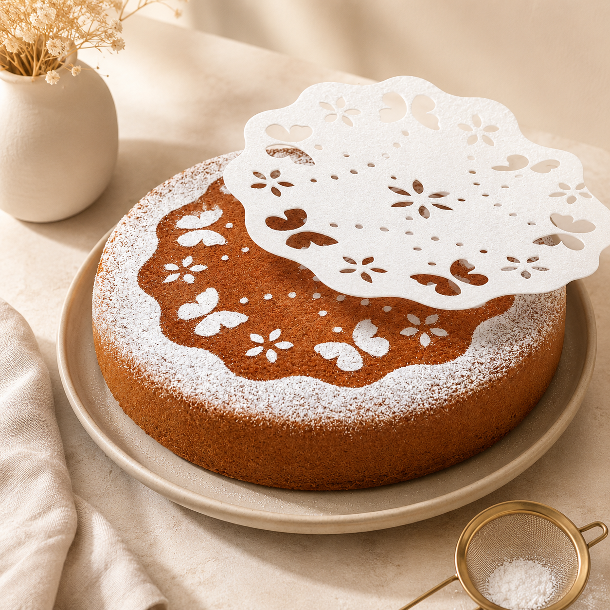Set 6 Stencil Decorativi per Torte – Ø 21 cm