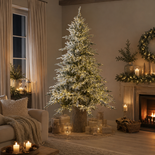Albero di Natale innevato Cortina EDG 2026 con 2500mini LED h.210cm con BACCHETTA MAGICA