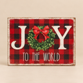 Quadro Natalizio “Joy to the World” 50x70 cm in MDF — Stile Country Scozzese
