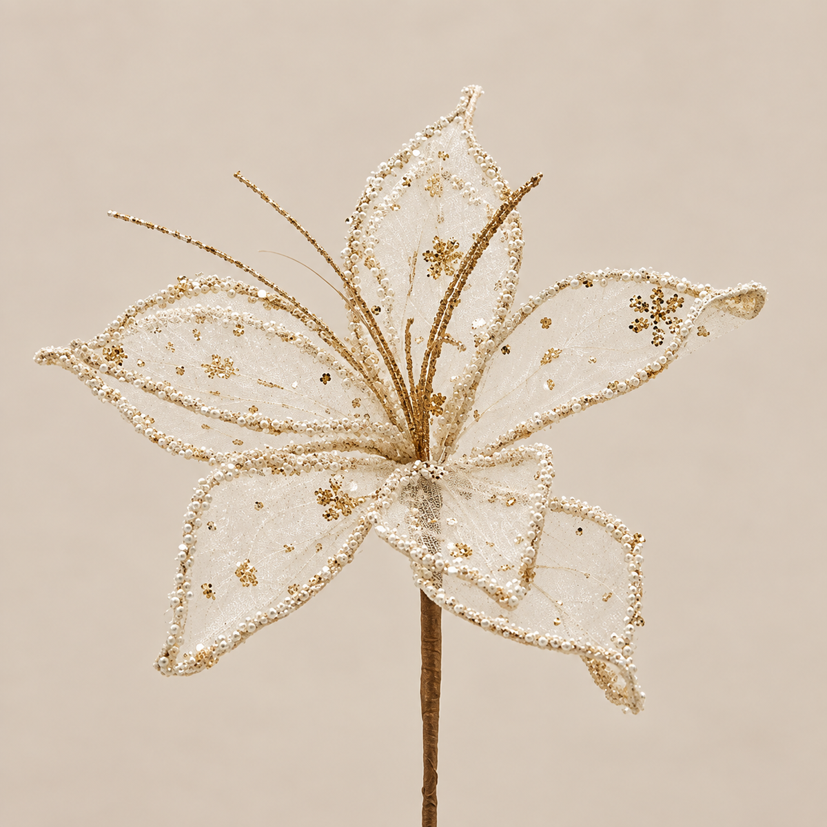 Giglio Decorativo Glitter Oro Ø 22 cm