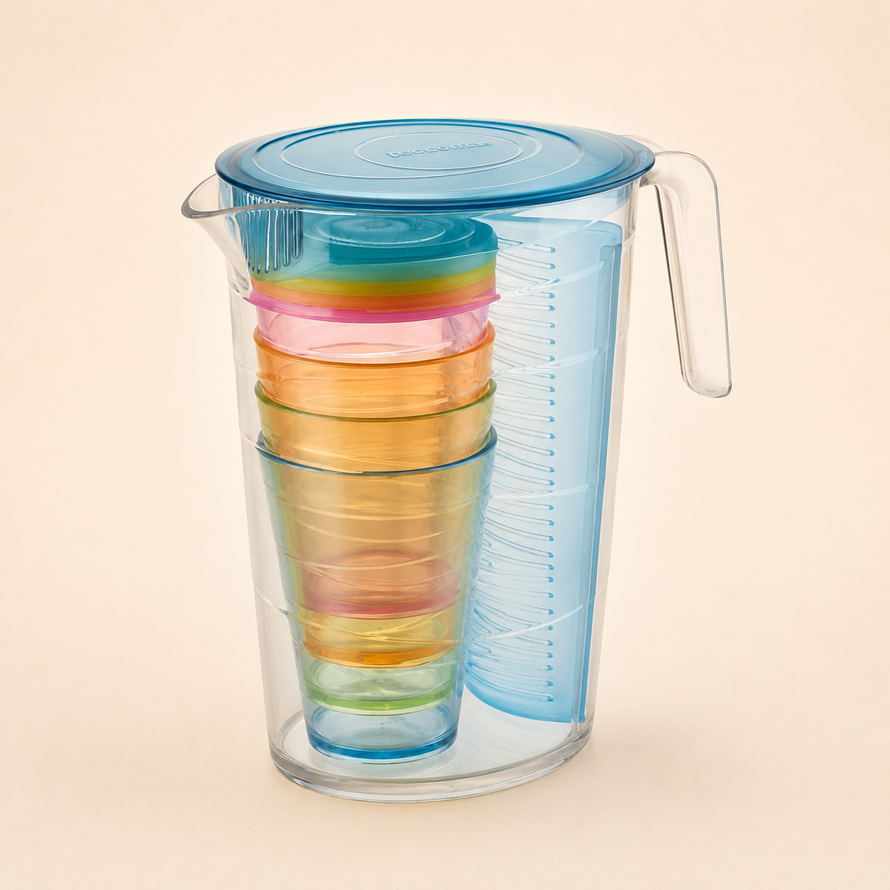 Caraffa Tescoma MyDrink con 4 Bicchieri e Coperchio – 2,5 L
