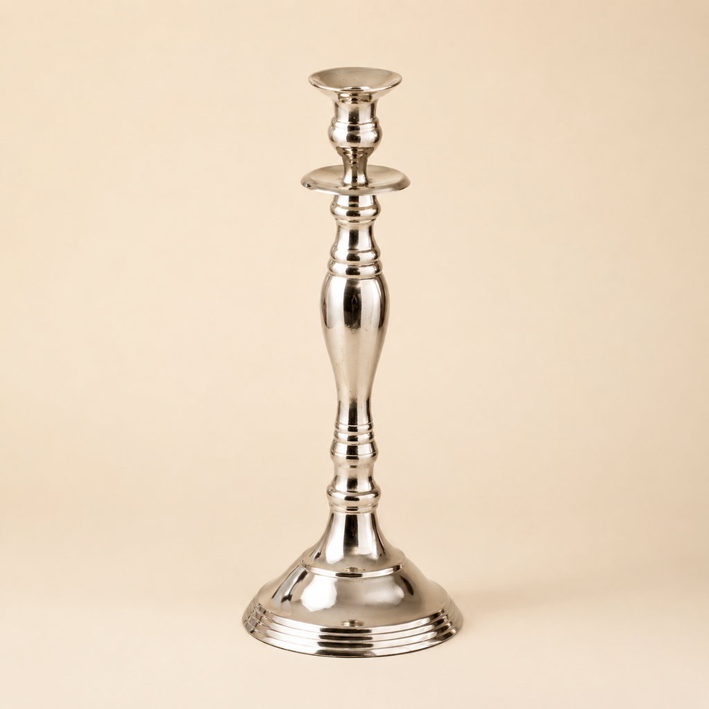 Candelabro Silver in Alluminio h.34cm