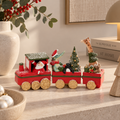 Trenino Natalizio Decorativo in Poliresina con Babbo Natale e Animali 28 x H16 cm